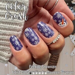 Peeking Snowmen Nail Wraps